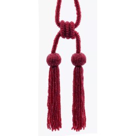 DÉCOPRO (TM) Beaded Double Tiebacks, Color# E13 - Cherry Red [Sold Individually]