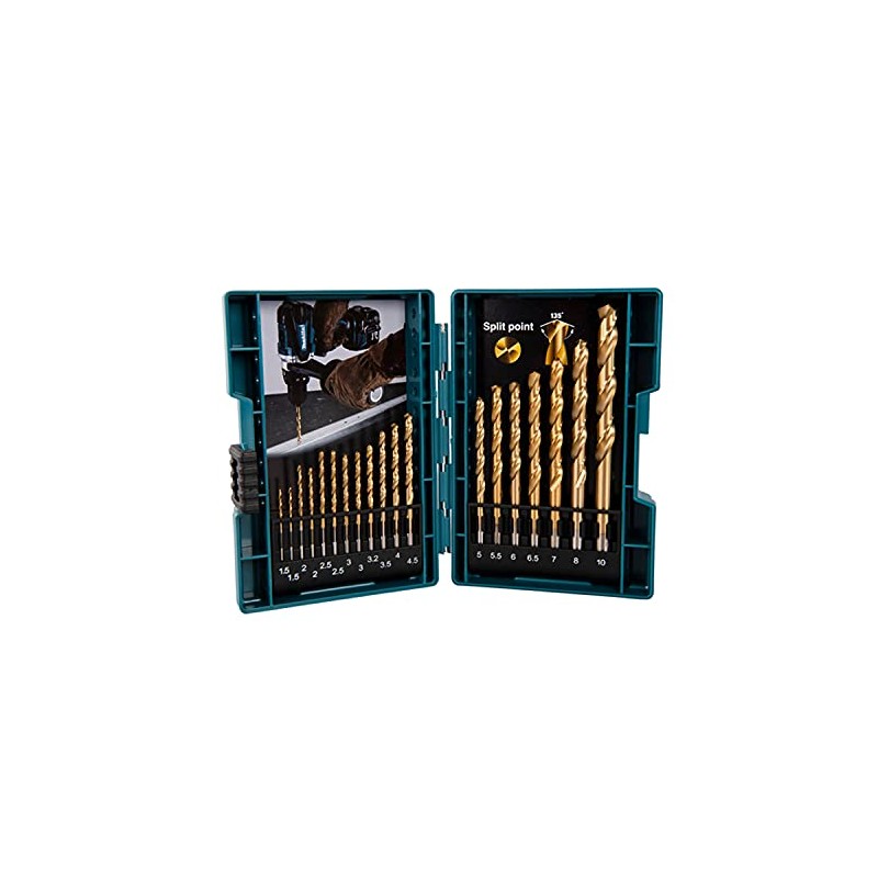 Makita B-67795 19 Piece HSS-TiN Drill Bit Set