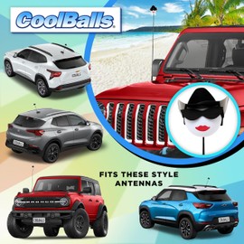 Coolballs Cool Cowgirl with Hat Car, Truck, SUV Antenna Topper Auto Accessory