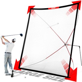 Net-Playz Golf Practice Net Hitting Net 10ft - Home Driving Range, Swing Training Aids, Big Size Auto Ball Return, Portable, Black, (NOG001402024)