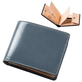 British Green Bifold Wallet, Made in British Bridle Leather, Men's Wallet, 06.gray