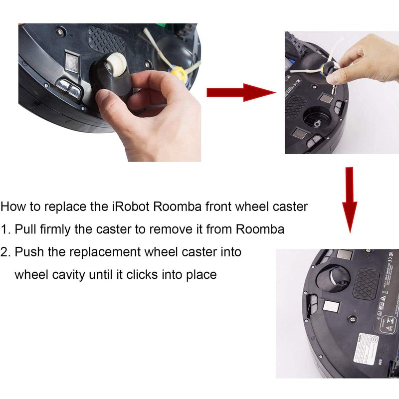 Replacement Front Wheel Caster Assembly for iRobot Roomba, 980 880