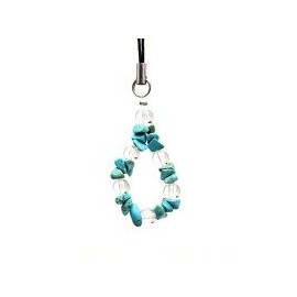 [Happiness Stone] Smartphone Strap, Turquoise, Crystal, Turquoise Stone, Natural Stone, Amulet, Power Stone, Travel Amulet, Trouble Avoidance, Crisis Avoidance, Key Chain, Netsuke, Charm, Simple,
