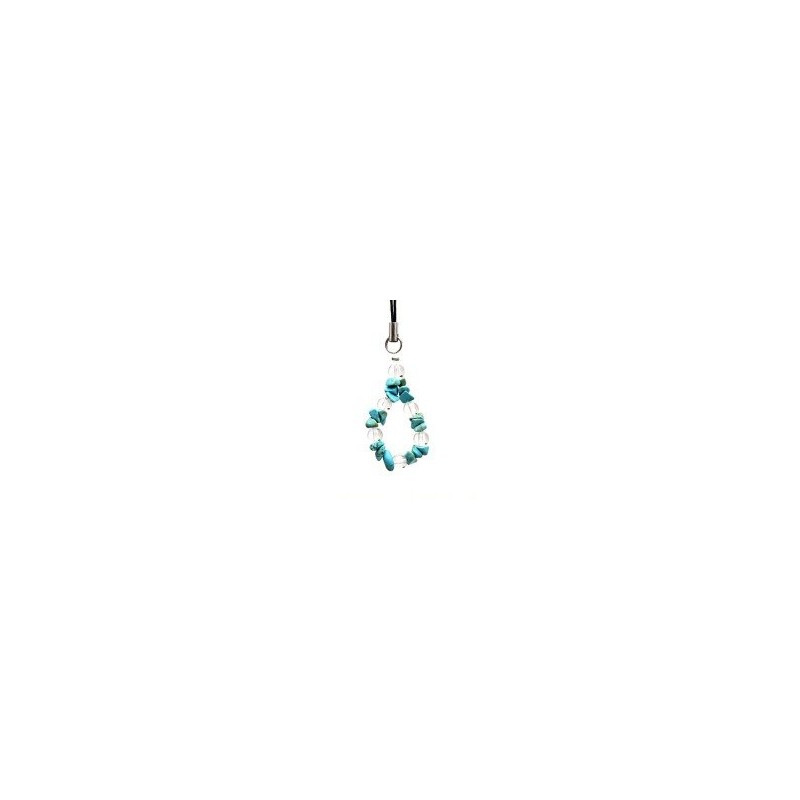 [Happiness Stone] Smartphone Strap, Turquoise, Crystal, Turquoise Stone, Natural Stone,