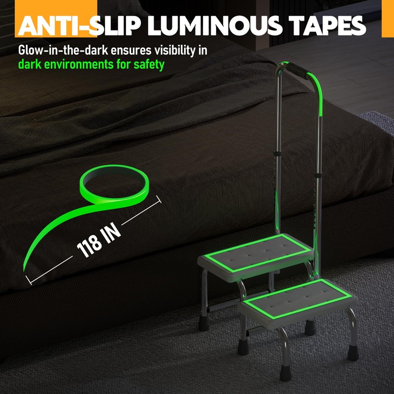 SPECILITE 2 Step Stool with Handle, Heavy Duty Foot Stool