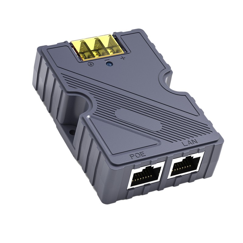 PoE Injector 48‑57V 3A GigE Passive ABS Surge ESD Protection