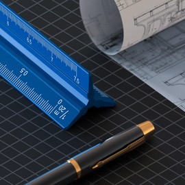 JOLIGAEA 2 Pieces Scale Ruler, Metric Scales 1:20 1:25 1:50 1:75 1:100 1:125/1:100 1:200 1:250 1:300 1:400 1:500, 30cm Aluminum Triangular Scale for Engineering Architects - Architects Erende