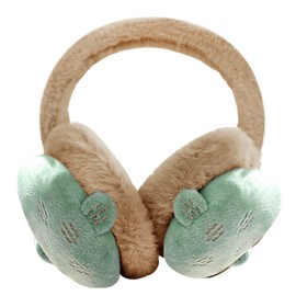 JINTN Winter Warm Ear Muffs Cartoon Ear Warmers Plush Unicorn Cold Protection Ear Cover Winter Accessories for Skiing Running Camping Cycling, Green cactus