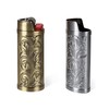 HUMWE 2 Pack Vintage Metal Lighter Case Cover Front Floral