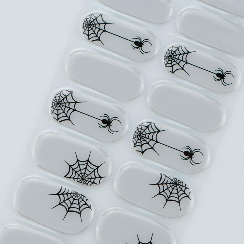 Gel Nail Stickers Halloween Semi Cured Gel Nail Strips Wraps