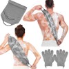 Exfoliante corporal de nylon y guantes de baño grises Anezus