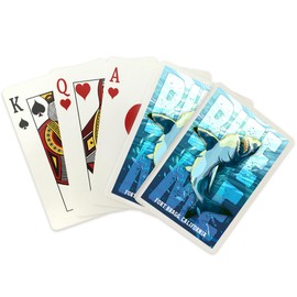 Fort Bragg, California, Great White Shark, Bite Me (52 Playing Cards, Poker Size Card Deck with Jokers)