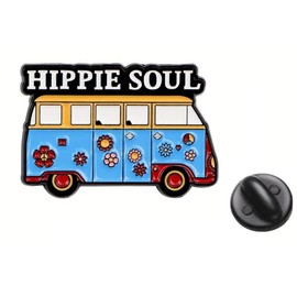 Hippie Soul Peace And Love Retro Campervan Lapel Pin Badge Brooch