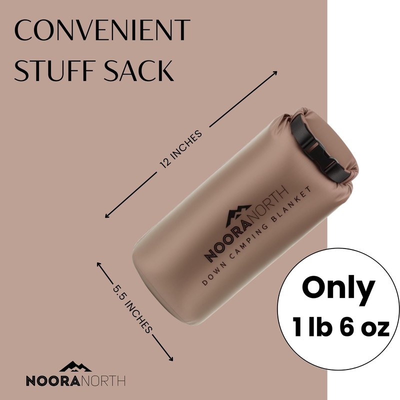 Noora North Down Camping Blanket with Footbox – Lightweight, Packable,