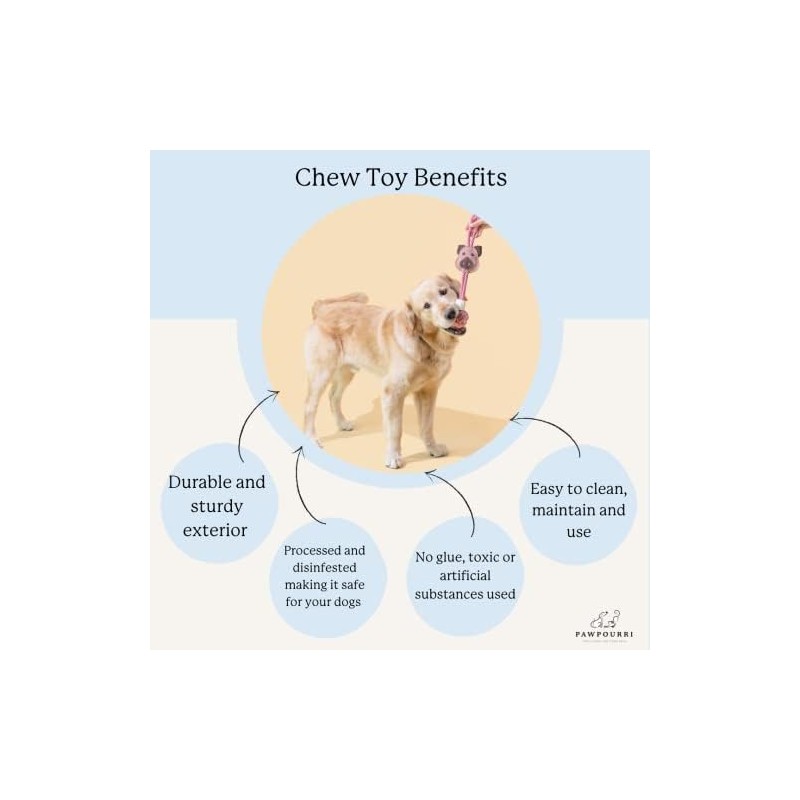 PAWPOURRI Rope & Suede Toy for Adult Dogs, Puppies, Cats