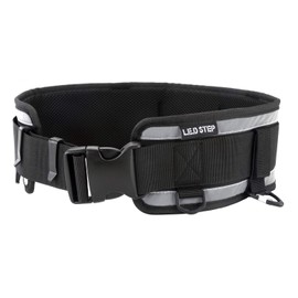 L.E.D STEP Fishing Belt built in net slot 4.1inch Wide Adjustable Fishing Wader Belt for Men Fishing,Kayaking,Casting.West Bank Wading Belt, Black, 29-48in
