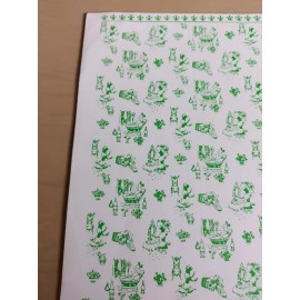 Hermes Dollhouse Wallpaper Pattern:  Poodle Pampering , with border.