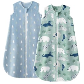 Yoofoss Fleece Baby Sleep Sack 1-6 Months, 2 Pack 1.5 Tog Baby Wearable Blanket with 2-Way Zipper, Toddler Sleeping Sack, Soft Warm Lightweight