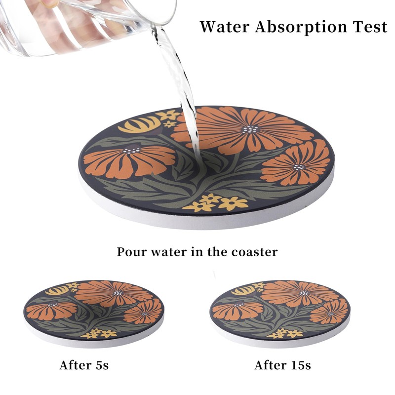 STARUBY 6 Pieces Ceramic Coasters Coasters with Holder Coasters Coffee
