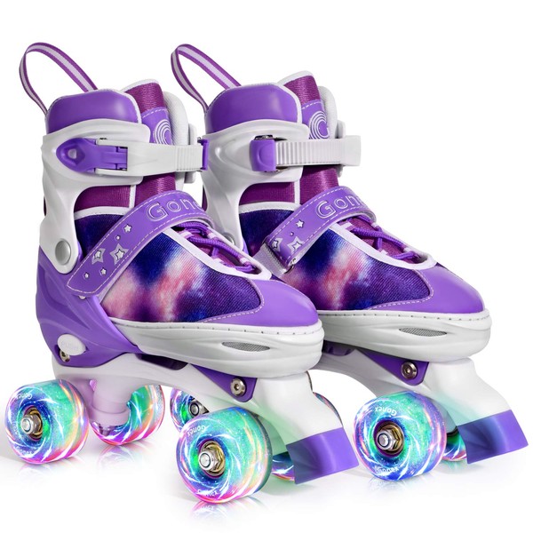 Gonex Roller Skates for Girls Kids Boys Women with Light up Wheels and Adjustable Sizes for Indoor Outdoor, L