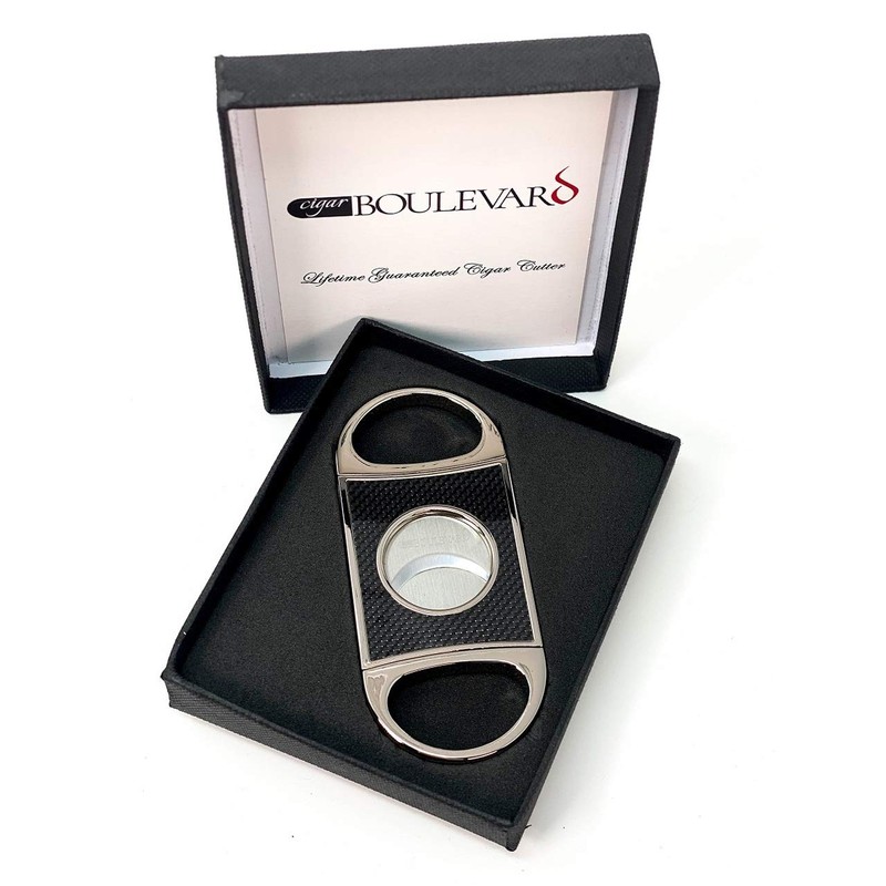 Cigar Boulevard Perfect Cigar Cutter Star Silver-Black Carbon Fiber.