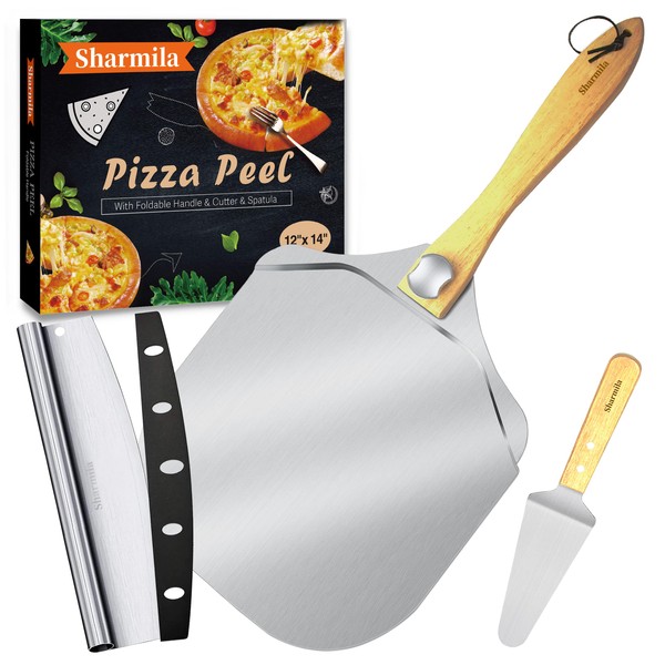 Sharmila Pizza Peel 12 Inch , Aluminum Pizza Paddle with