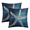 Summer Beach Teal Blue Pillowcase Set of 2 Sea Coastal