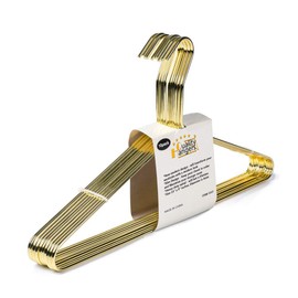 Quality Gold Modern Extra Heavy Duty Metal Hangers – Clothing Thin Compact Hanger – Coated Metal Hangers for Wardrobe – Shirt Pants Slim Hanger - 10 Pack