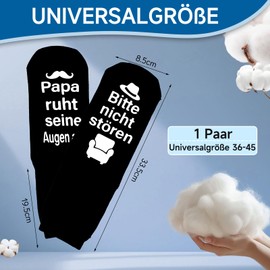 Papa Socks Men's 43-46 Non-Slip Cotton Gifts for Birthday, black