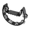 Single Row Tambourine Handheld Half Moon Tambourine Black Metal Bells