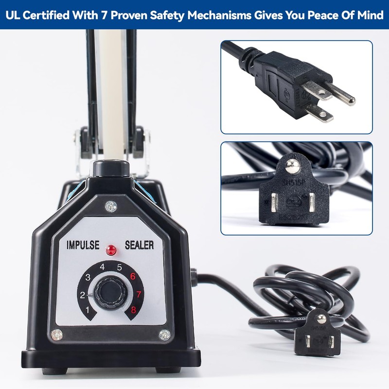 LinsnField Sealer Pro, 8-inch Impulse Heat Sealer, 2-mm Sealing Width