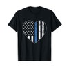 Thin Blue Line American Flag Heart Police Officer Support Women