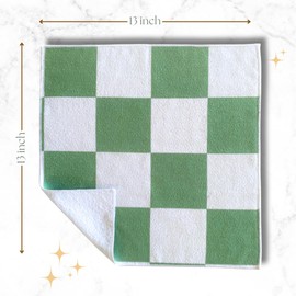 Cloak & SAGE 13" x 13" Luxury Microfiber Cleaning Cloths | Sage – 8 Pack | Premium Checkered All-Purpose Microfiber Towels for Cleaning Glass, Kitchens, Bathrooms, Automotive, & Supplies (8, Sage)