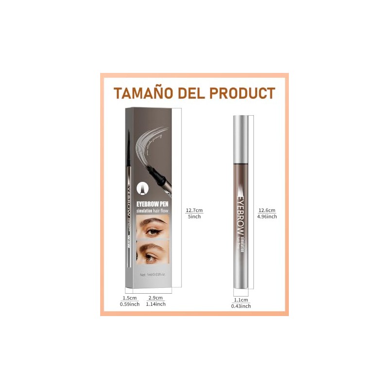 Erinde Lpiz Lquido para Cejas, Resistente al Agua, F203dark Brown