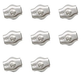 8Pcs 304 Stainless Steel Single Wire Rope for M6,Clip Cable Clamp,Adjustable Wire Clamps for Wire Rope Fixed