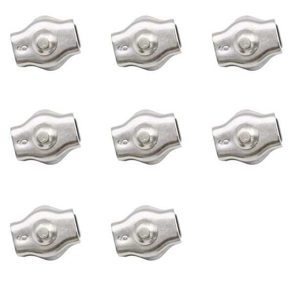 8Pcs 304 Stainless Steel Single Wire Rope for M6,Clip Cable