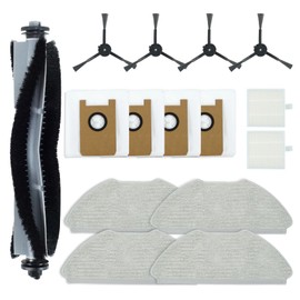 Netezza T20 Accessories Replacement Compatible with Airrobo T20+ Robot Vacuum Cleaner, 1 Main Brush, 2 HEPA Filters, 4 Dust Bags, 4 Mop Pads, 4 Side Brushes, T20+ Replacement Parts