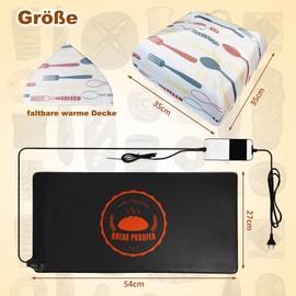 Bourske Bread Fermentation Mat, Heating Mat for Sourdough with Thermostat Bread Warming Mat for Sourdough, Dough Proofing, Yoghurt Baking, Fermentation Mat with Cover for Heat Preservation