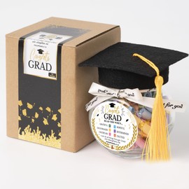 Graduation Bible Verses Jar with Grad Hat, High School, College Graduation Gifts for Her, Him, Class of 2025 Decorations, Religious Christian Gifts for Women