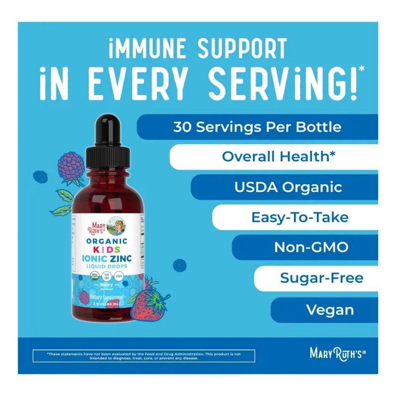 Niños Zinc Iónico Orgánico Apoyo Inmunológico 60ml Americano