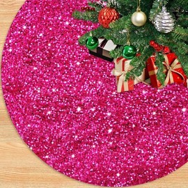PATYDEST Rainbow Tree Skirt Large Christmas Tree Skirt 60 Inch Velvet Sequined Christmas Tree Skirts Glitter Sparkle Xmas Tree Skirt Colorful Christmas Tree Base Cover for Christmas Day Ornaments