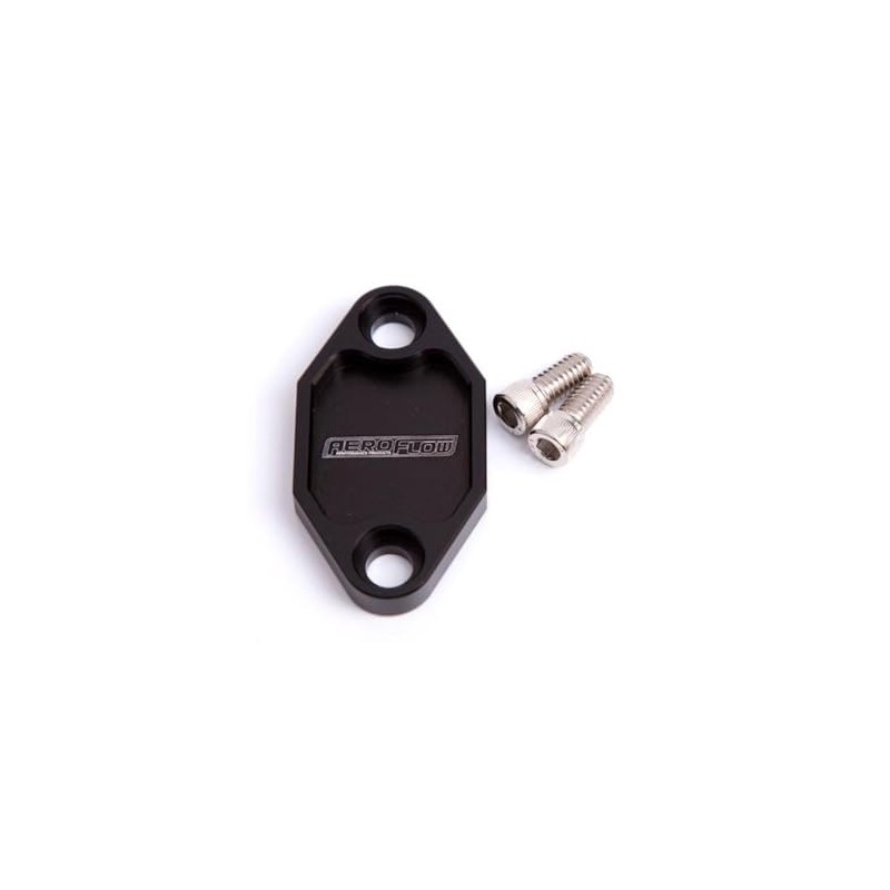 Aeroflow AF64-2029BLK Billet Fuel Pump Block Off Plate Black Suits
