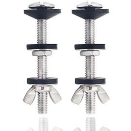 2 PCS Toilet Tank to Bowl Bolts Repair Kit, 5/16 * 3.15 inch Heavy Duty Rustproof Stainless Steel Toilet Bolts with Wing Nut Washer and Rubber Washers