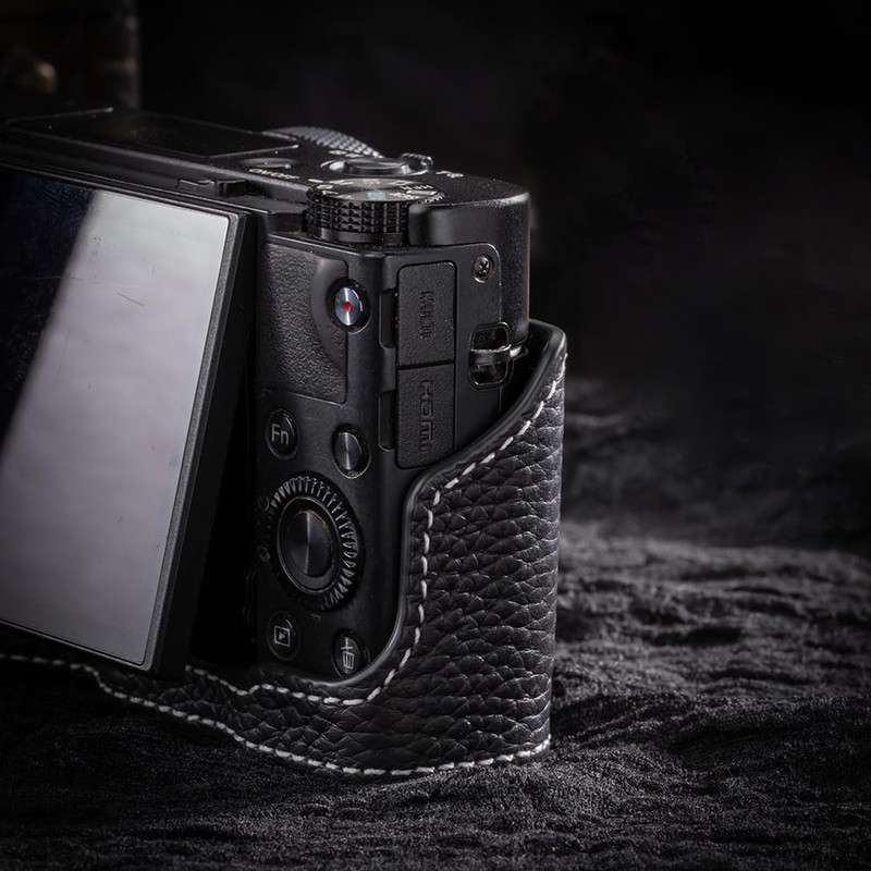 Vintage Genuine Leather Camera Case Handcrafted Half-Wrap Camera Case for