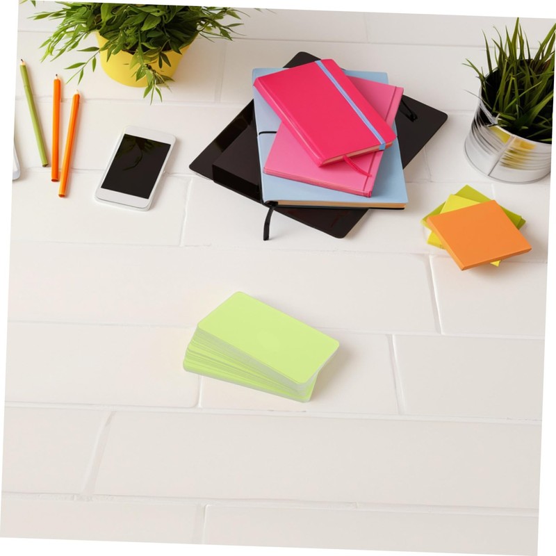 OHPHCALL 100pcs English Learning Cards Name Note Cards Corner Blank