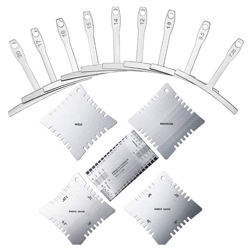 15 Pieces Guitar Luthier Tools Set Including String Action Ruler