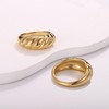 Minnario Gold Ring for Women 316L Stainless Steel Croissant Dome