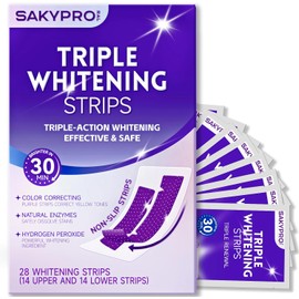 Professional Teeth Whitening Strips | 28 Strips (1 Pack) | Enamel Safe, Low Sensitivity, Non-Slip Dry Strip Technology | 90-Day Long-Lasting Results