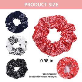 Bandana Hair Band Hair Ties Scrunchies for Women 4Pcs Paisley Print Hair Ties Hair Scrunchie Bandanas for Women Girls Soft Ponytail Holders Paisley Hair Accessories