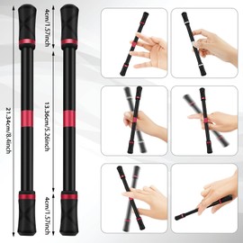AYXXZJD 2 Pieces Pen Spinning Spinner Pen Gaming Pen Spinning Mod Gaming Spinning Pens Flying Spinning Pen Finger Rotating Pen for Kids Adults Office Supplies with Instruction Manual (Red)
